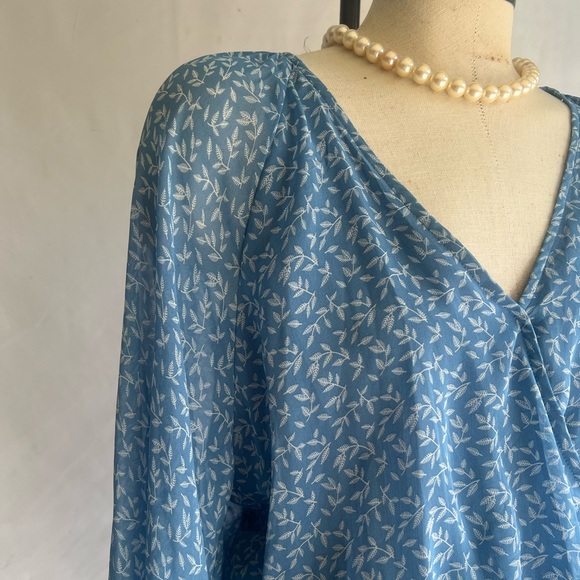 Allison New York Blue and White Floral Wrap Dress - Picture 2 of 7